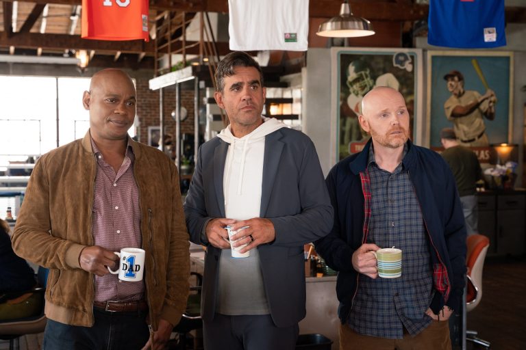 Bokeem Woodbine as Mike, Bobby Cannavale as Connor, Bill Burr as Jack in Old Dads.