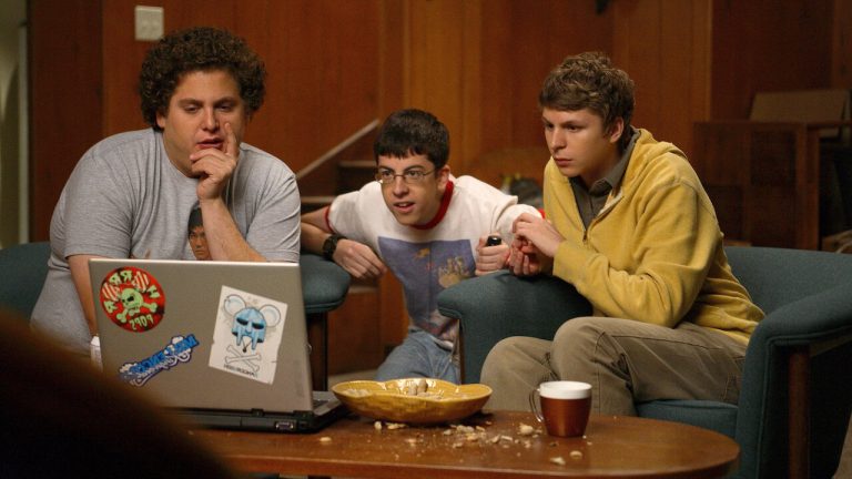 Jonah Hill, Christopher Mintz-Plasse, and Michael Cera in Superbad.