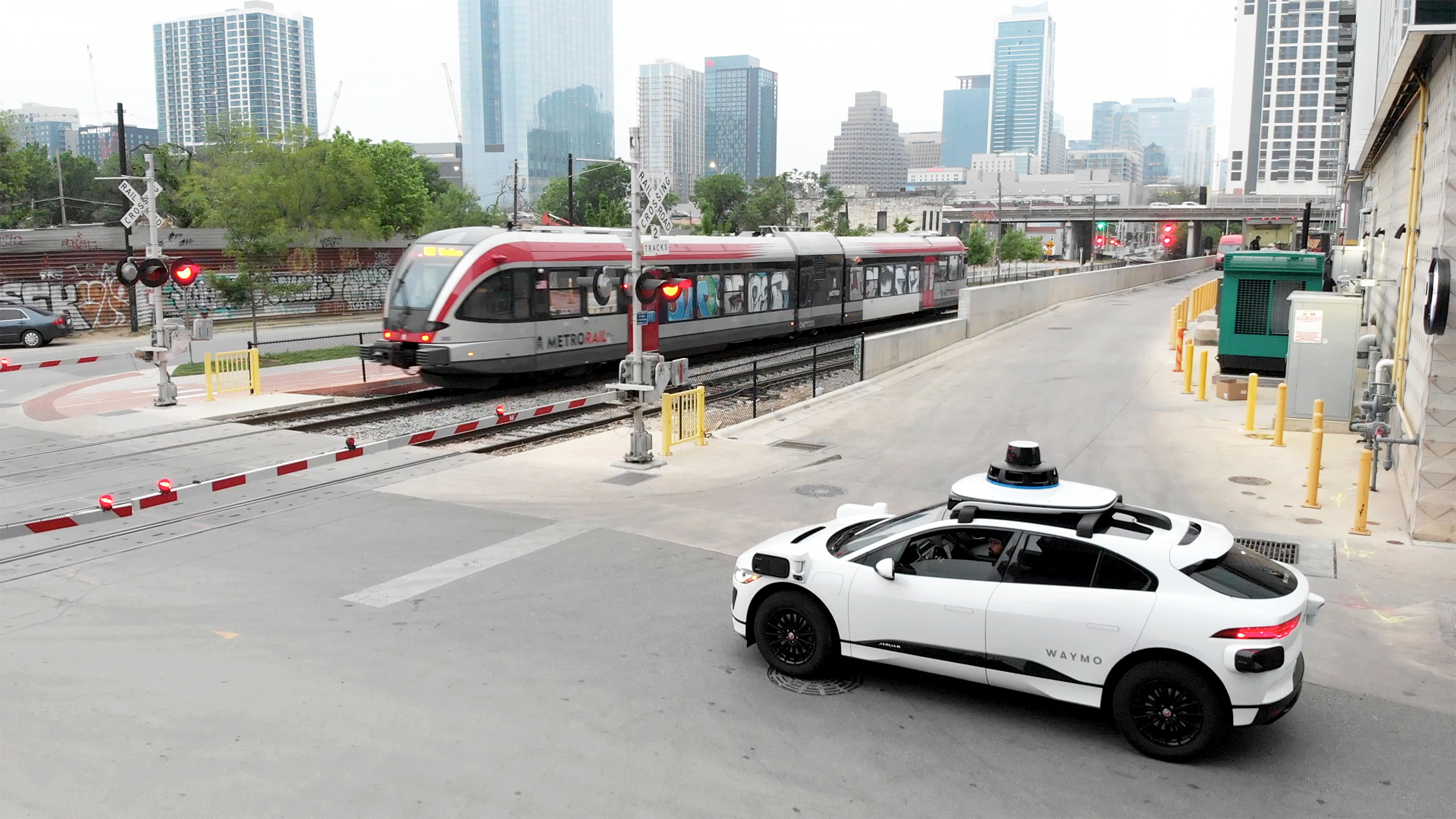 Waymo vehicle riding in Austin, Texas