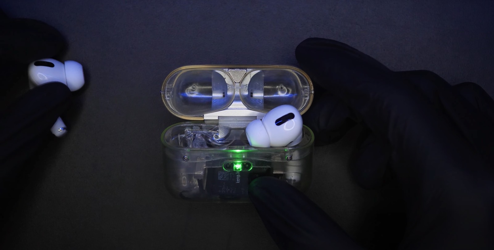 DIY transparent AirPods Pro case design.