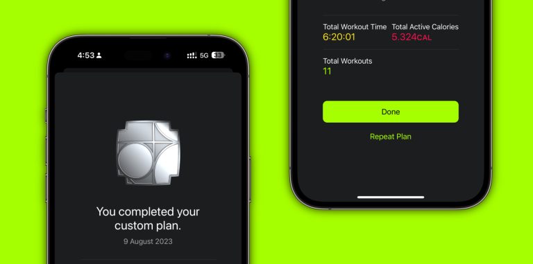 Apple Fitness+ custom plan done