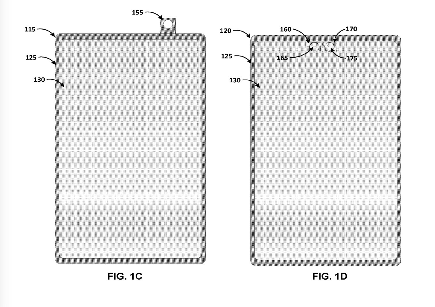 Image 1D shows a Pixel phone with two under-display camera sensors at the top.