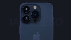 iPhone 15 Pro in dark blue