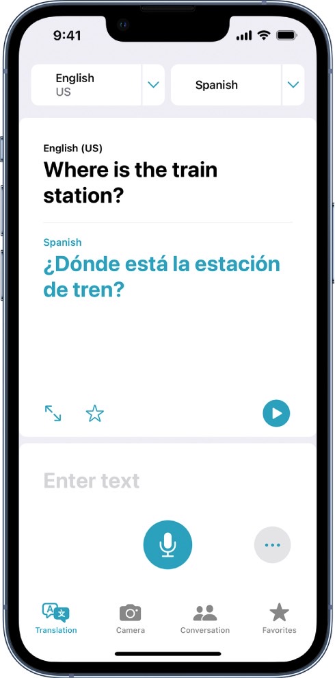 iPhone's default Translate app can translate text between different languages.