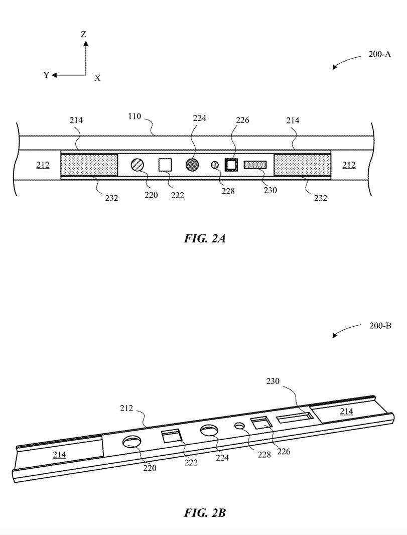 The various components of a Face ID authentication system for a MacBook.