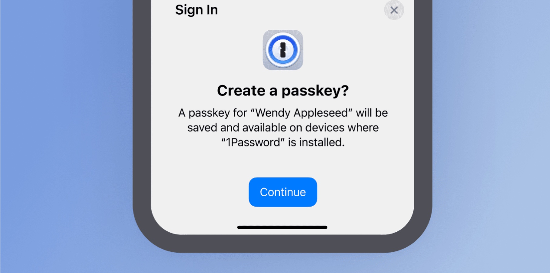 1Password Passkey