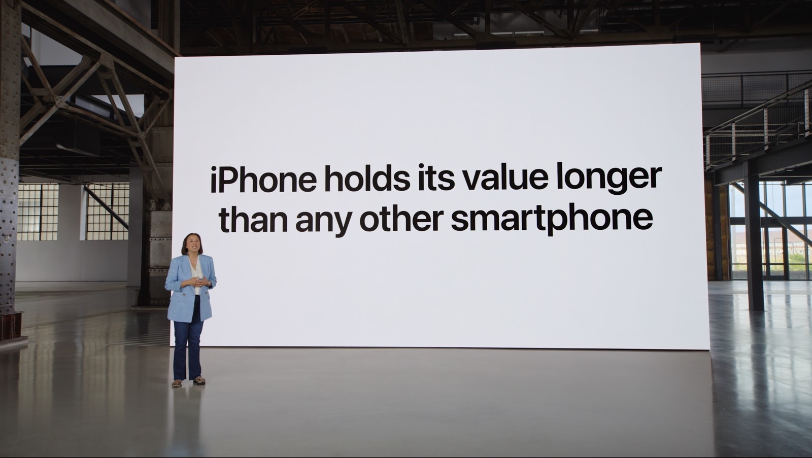 Apple said iPhone holds its value longer than any other smartphone during the iPhone 15 keynote.