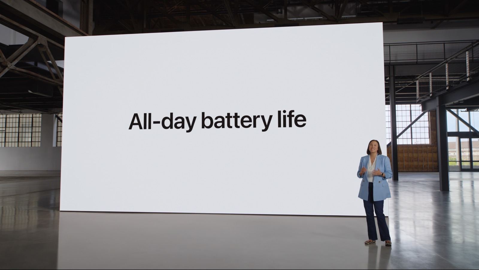 Apple advertises all-day battery life for iPhone 15 models.