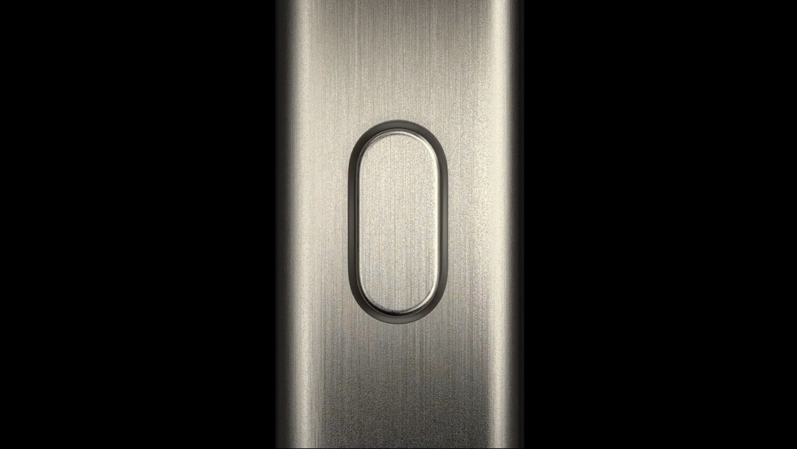 A close-up of the iPhone 15 Pro's Action button.