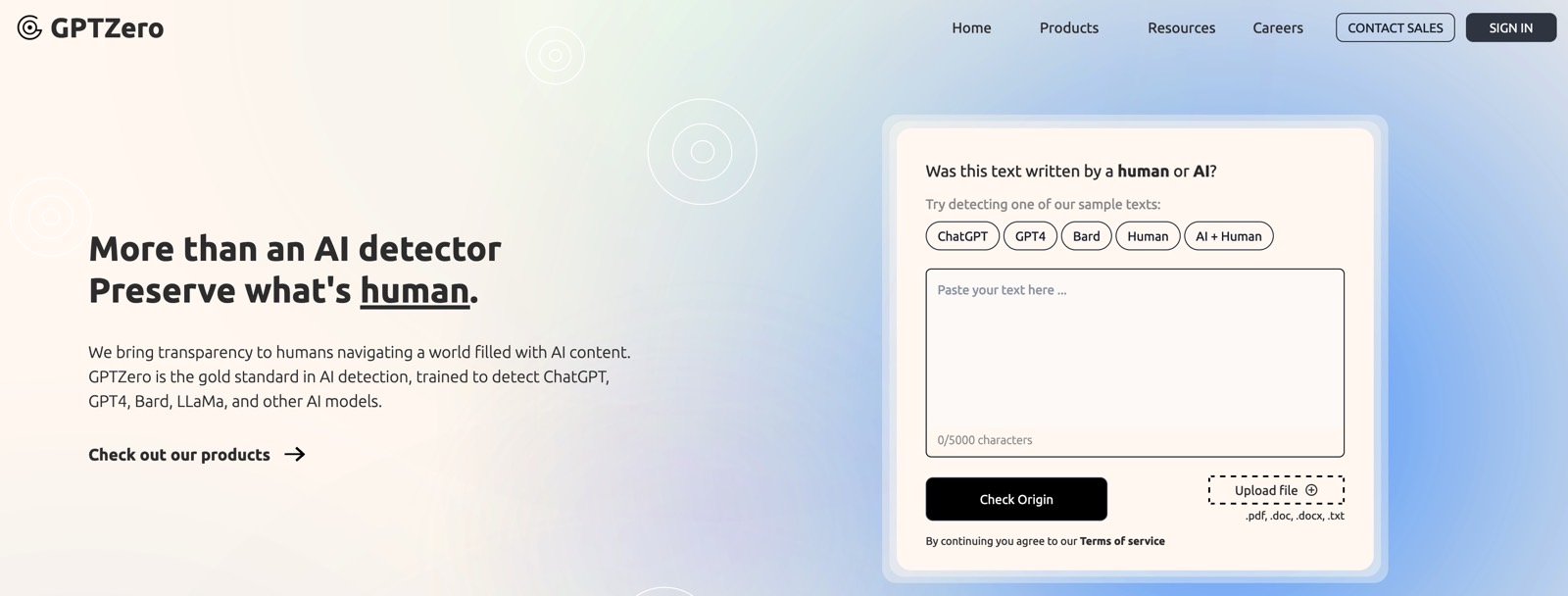 GPTZero AI.