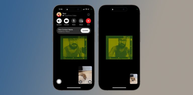 FaceTime call with a Game Boy camera on iPadOS 17