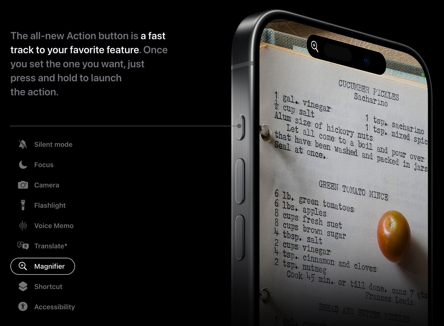 Action mode: Magnifier.