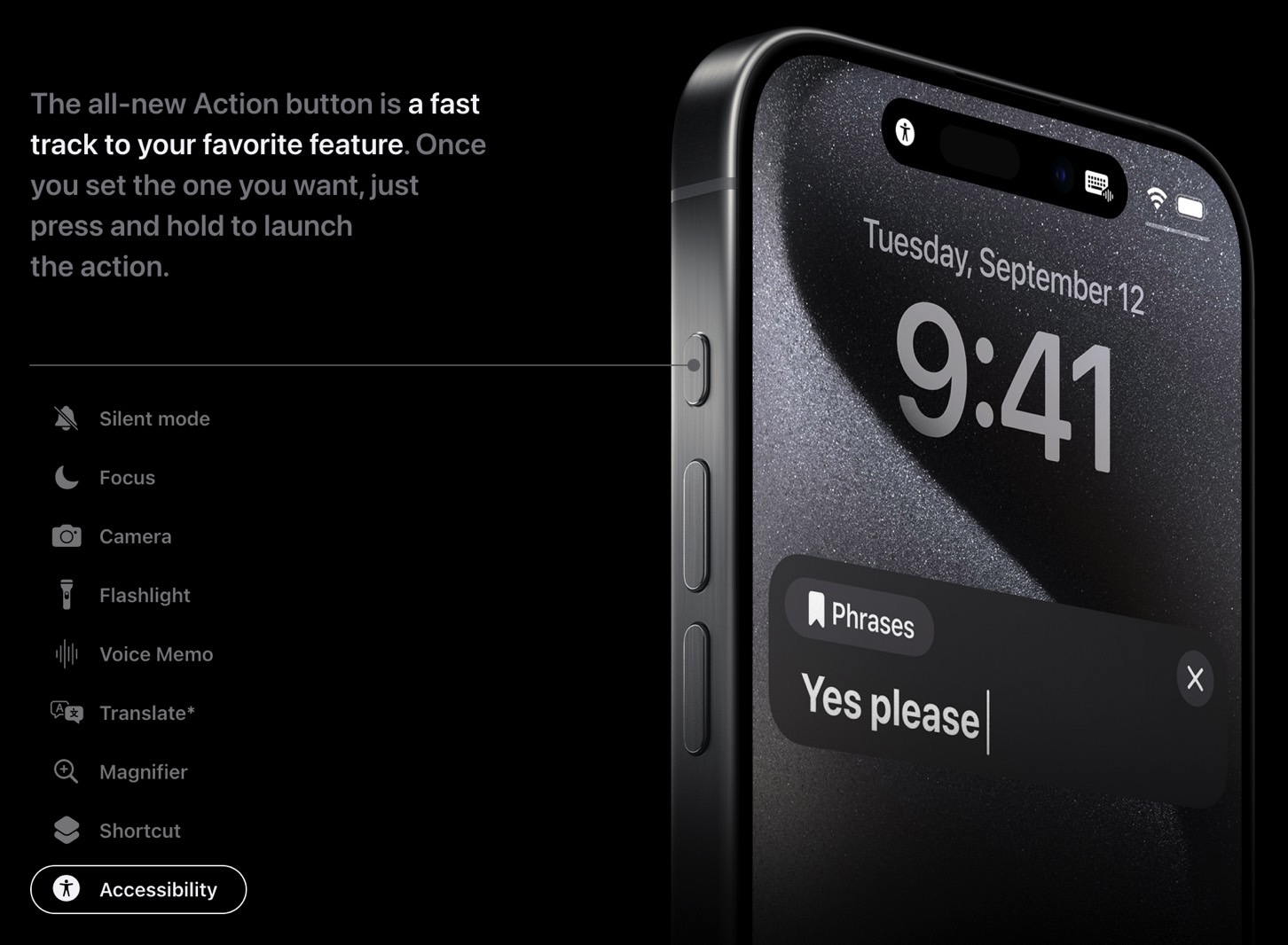 Action mode: Accessibility.