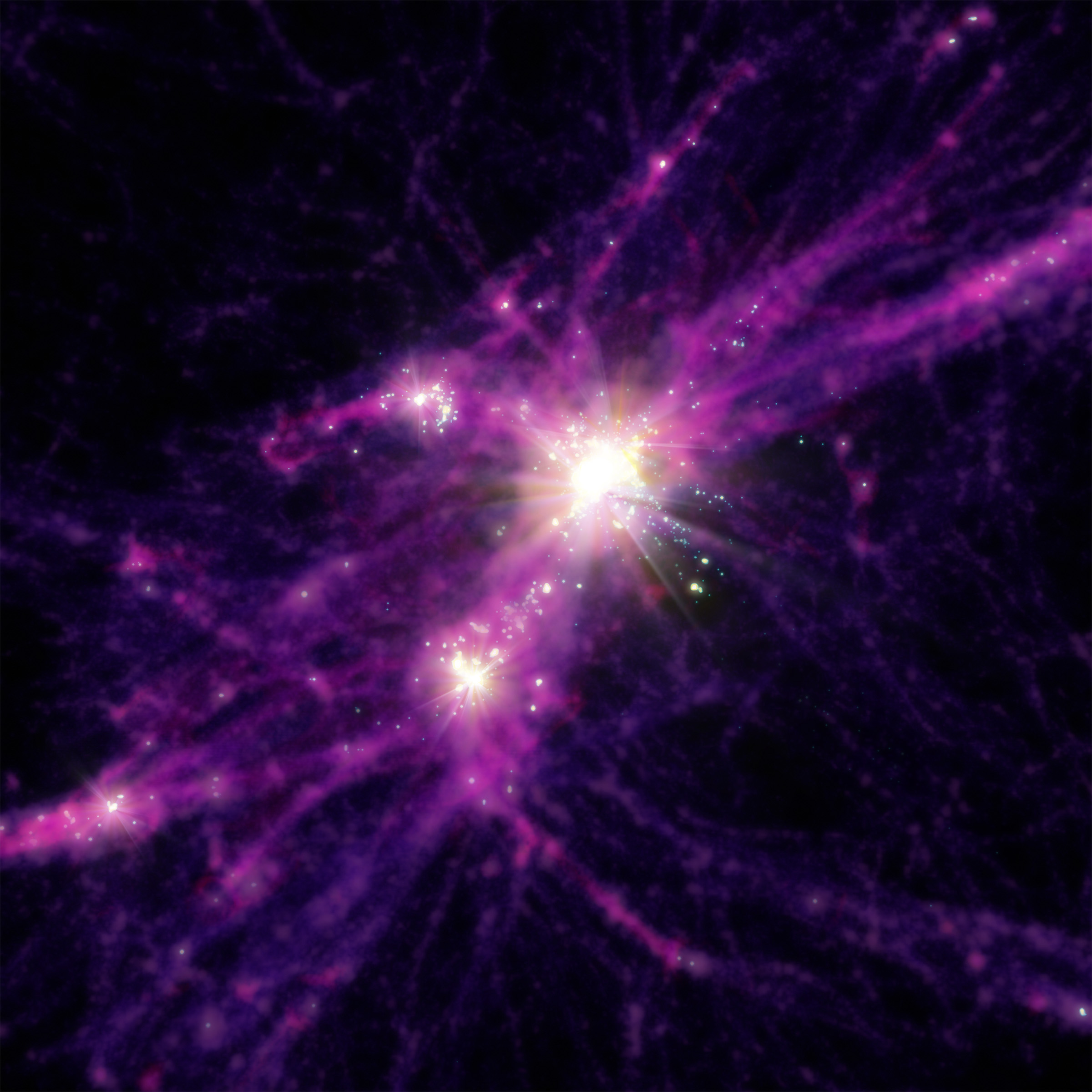 simulation of early galaxies recorded by James webb