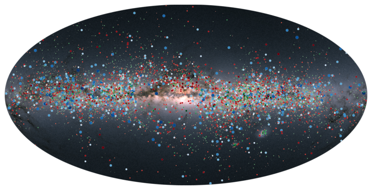 Gaia map of newly discovered stars