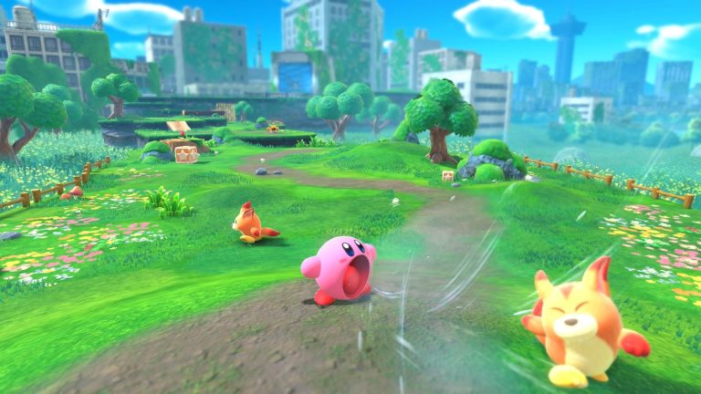 Kirby and the Forgotten Land on Nintendo Switch.