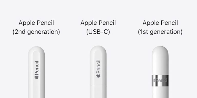 Apple Pencil 1, 2, and USB-C.