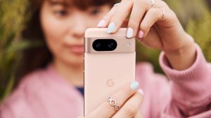 A person taking photos with the Pixel 8 cameras.