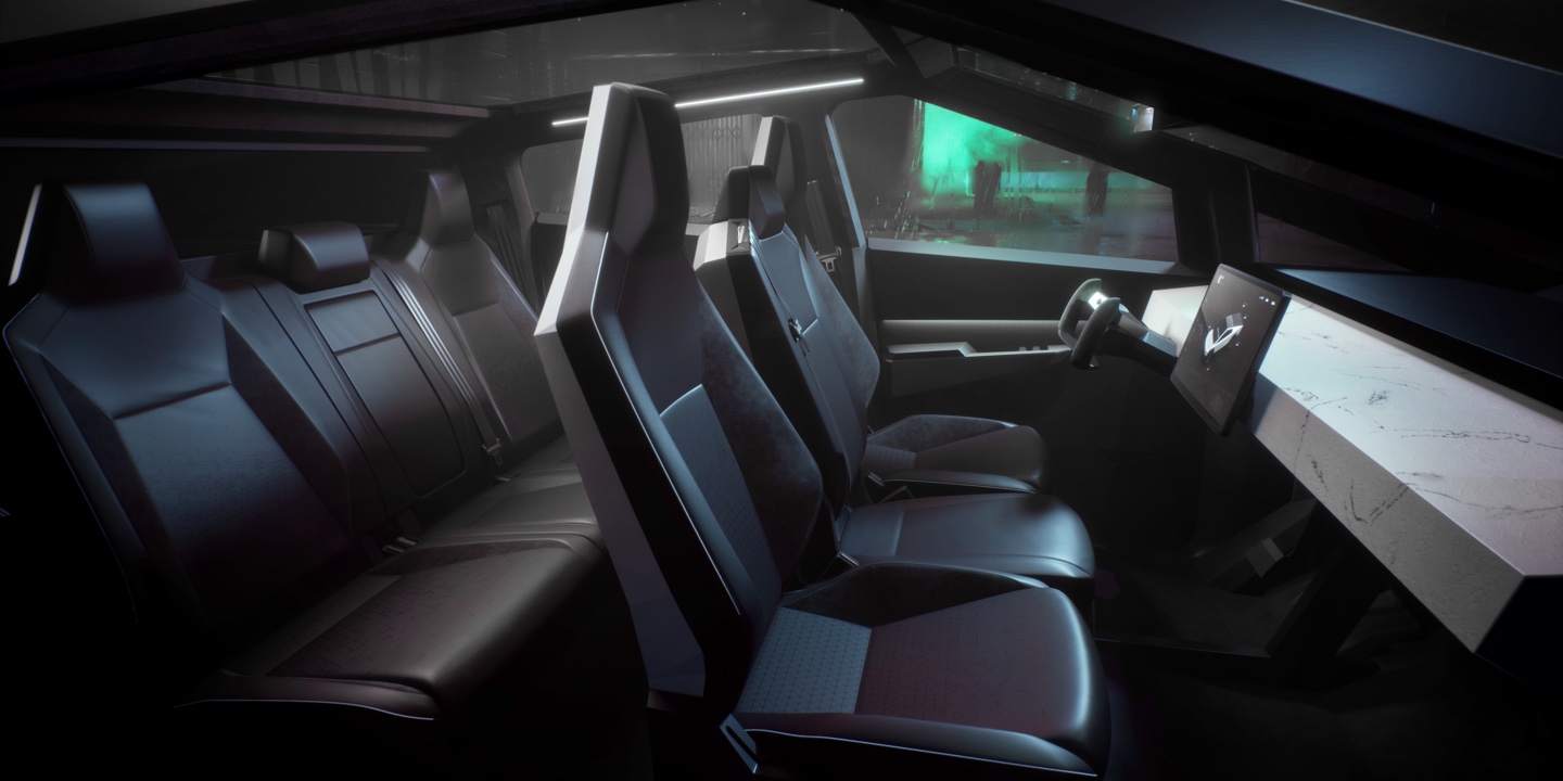 tesla cybertruck interior