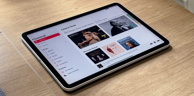 iPad Air running Apple Music Classical