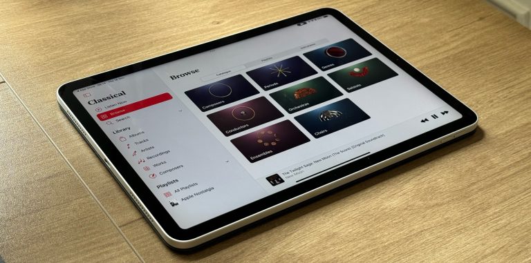 iPad Air running Apple Music Classical