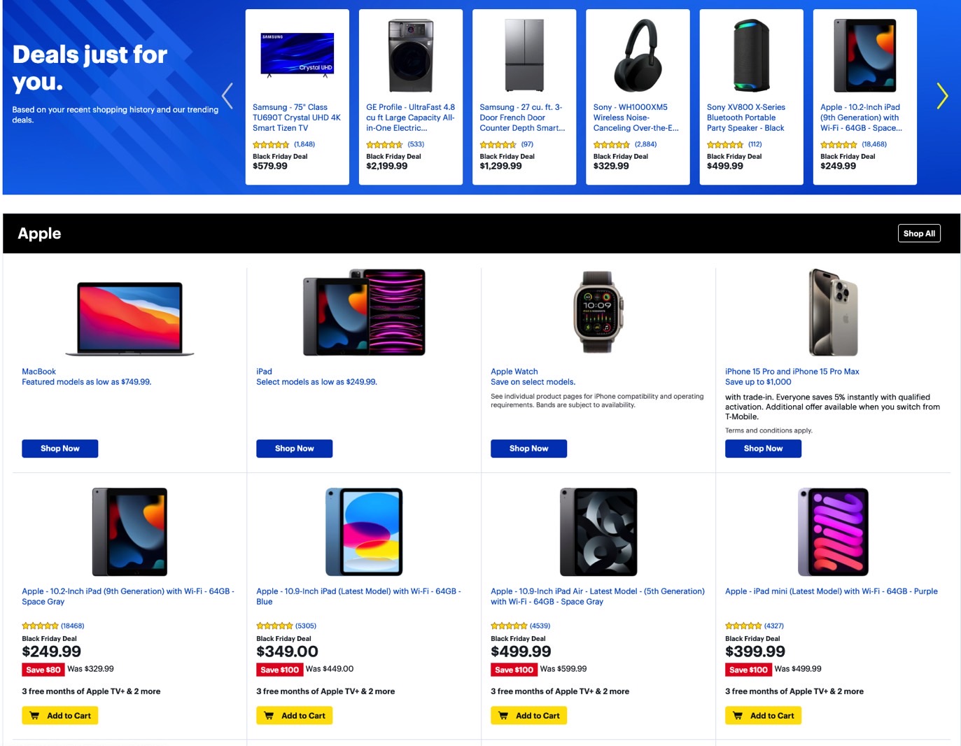 Best Buy Black Friday ad 2023 Save on iPhone 15, M3 MacBook Pro