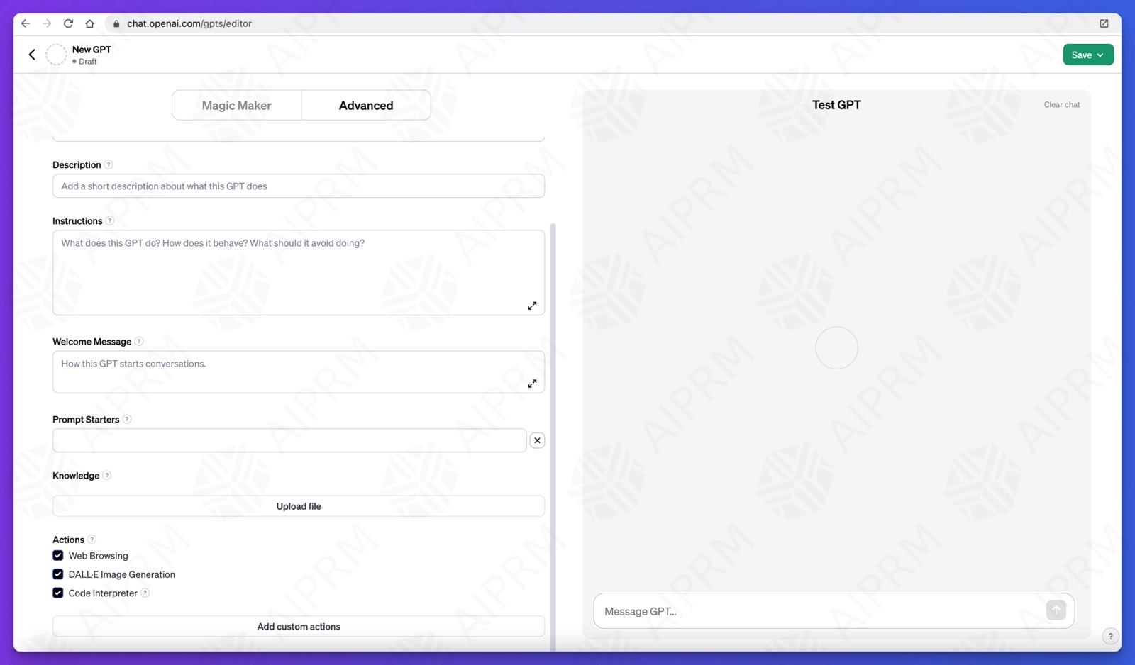 ChatGPT's custom GPT-4 builder tool.