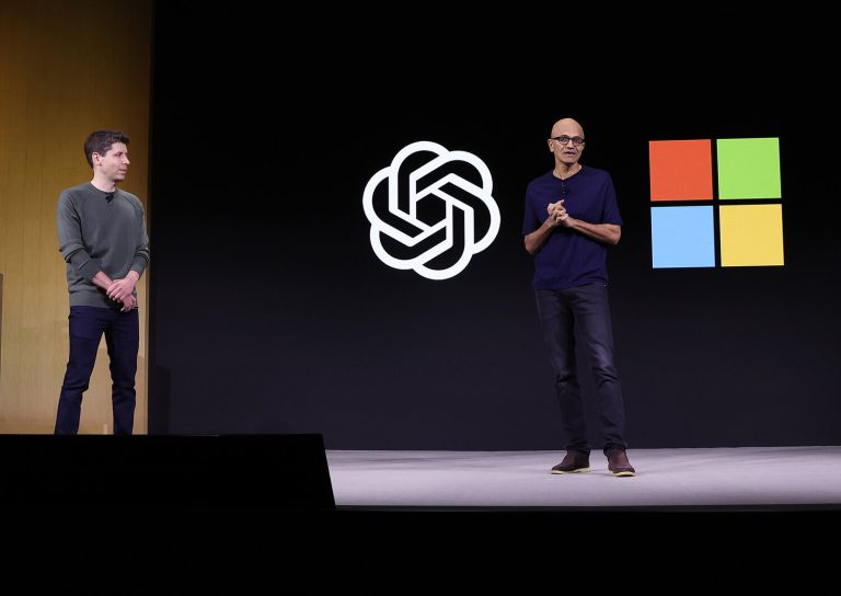 Ex-OpenAI CEO Sam Altman and Microsoft CEO Satya Nadella