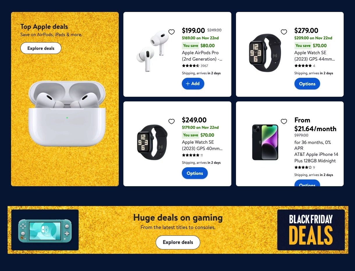 Walmart black friday sale airpods sale