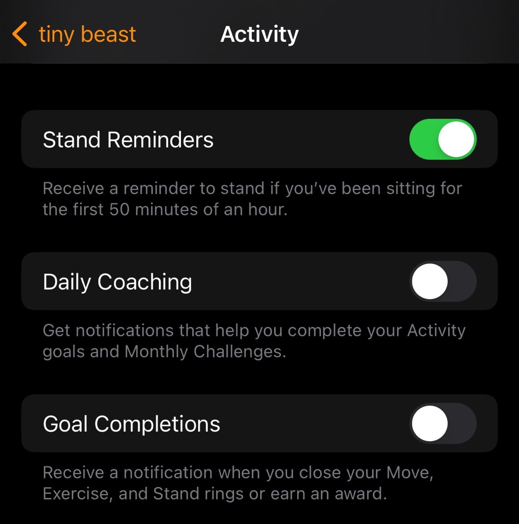 I have Stand Reminders enabled on my Apple Watch.