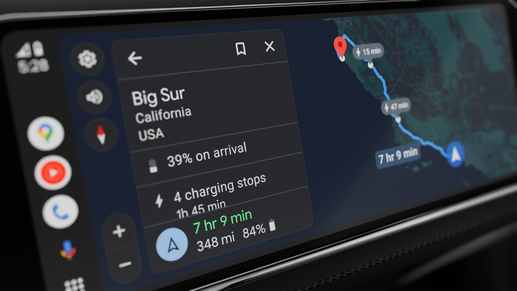 EV battery information on Google Maps