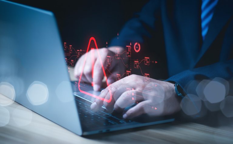 Cyber attack on a computer.