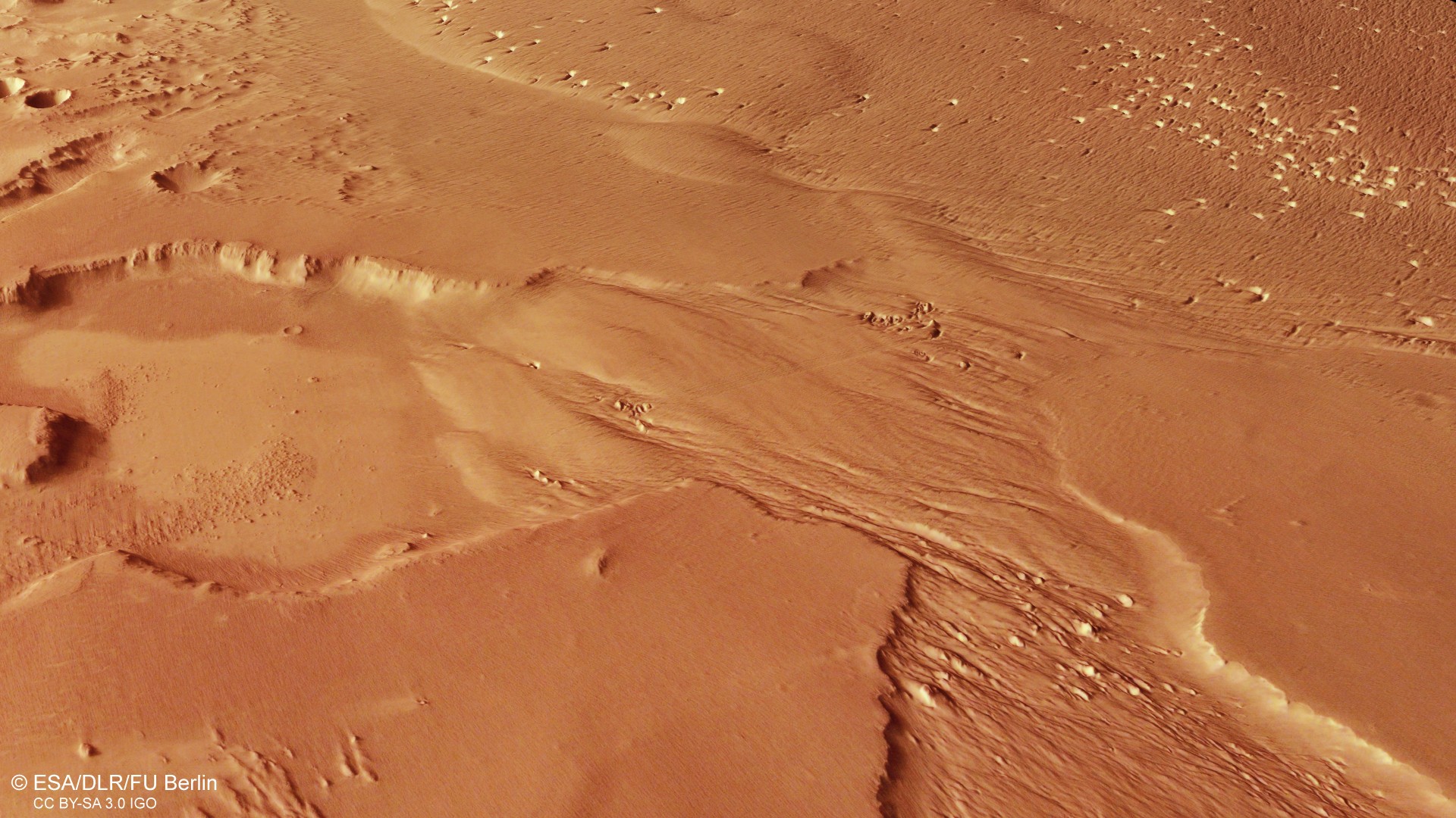 Mars Express view of MFF where martian water reservoir was found