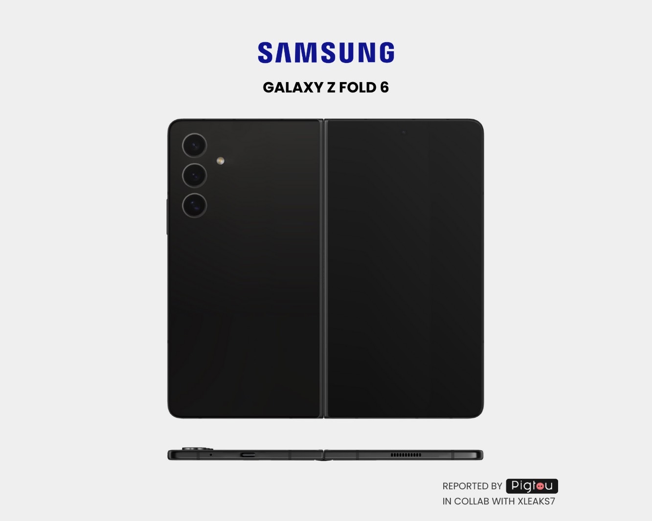 Galaxy Z Fold 6 design render based on Samsung patent shows a thinner profile.