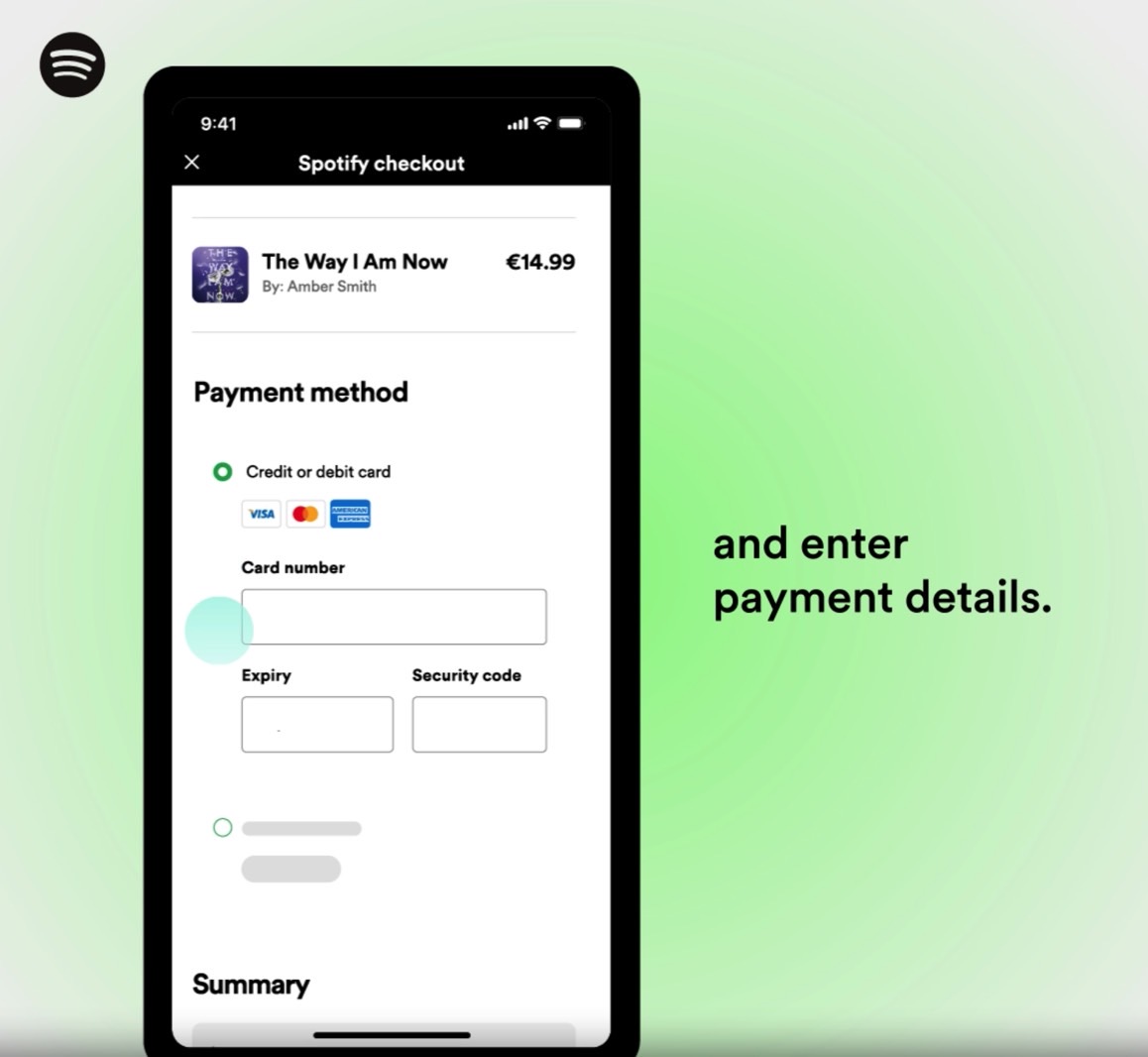 How Spotify thinks its payment system will look like on iPhone in Europe.