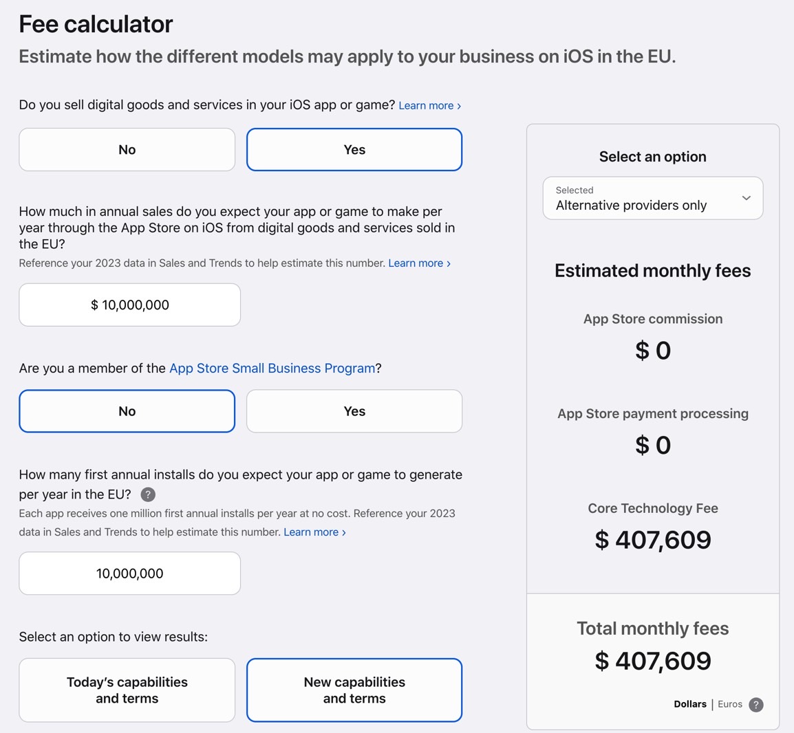 iphone sideloading calculator fee 8