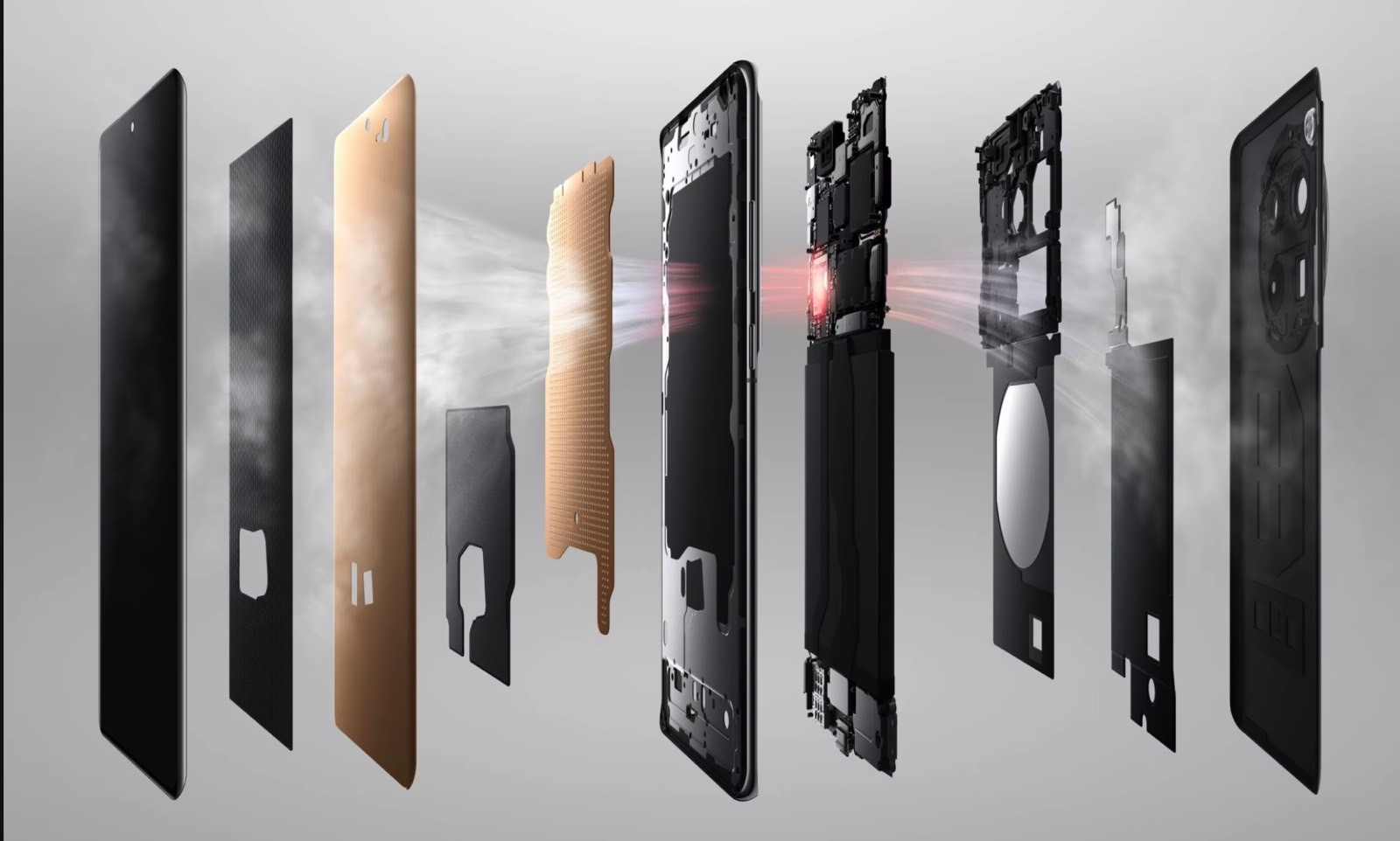 OnePlus 12 layers, including the new dual-VC cooling system.