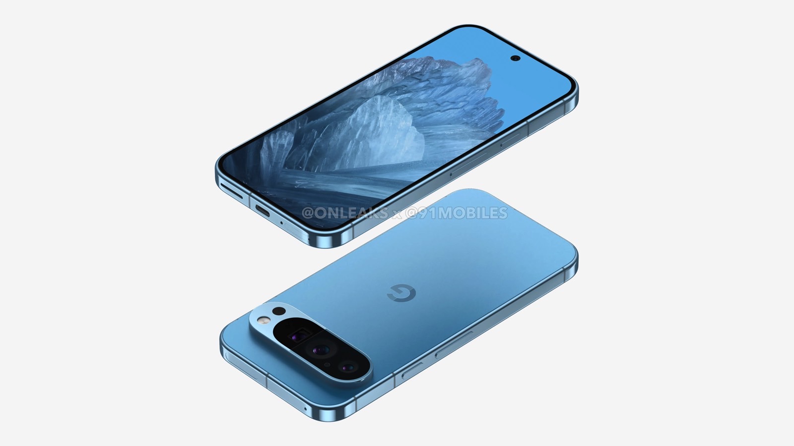 Pixel 9 design renders show the front and back of the phone.