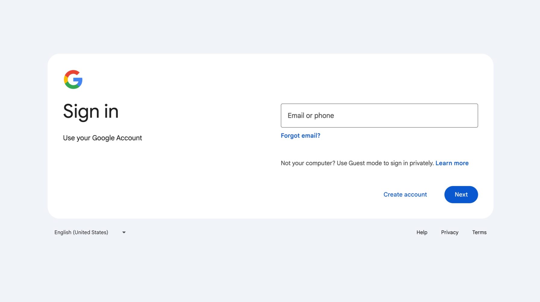 Google refreshed its ancient sign-in page
