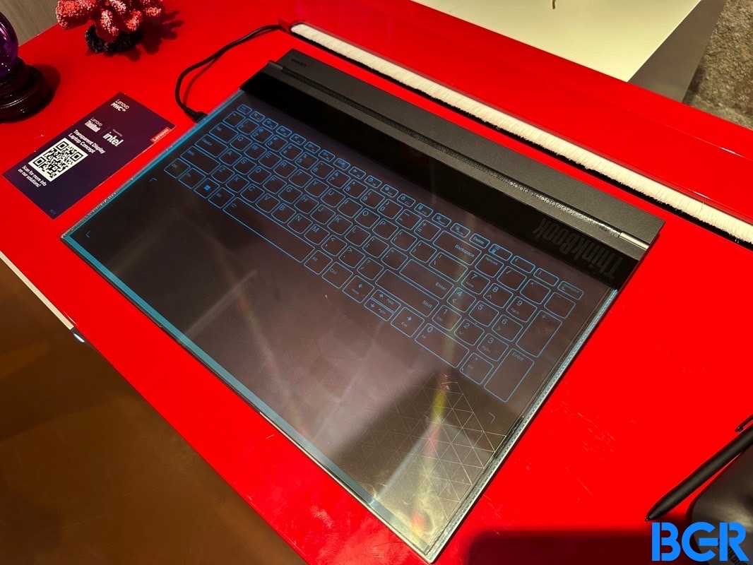 Lenovo ThinkBook Transparent Display Laptop with the lid closed.