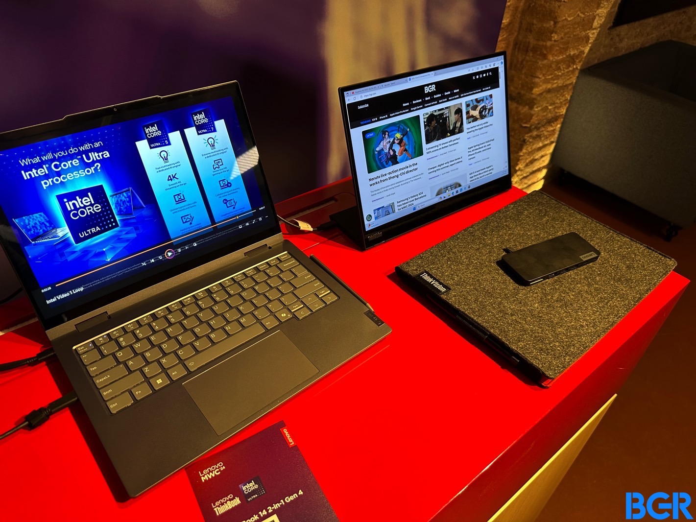 The Lenovo ThinkBook 14 2-in-1 Gen 4 connected to the new ThinkVision M14t Gen 2 Mobile Monitor.