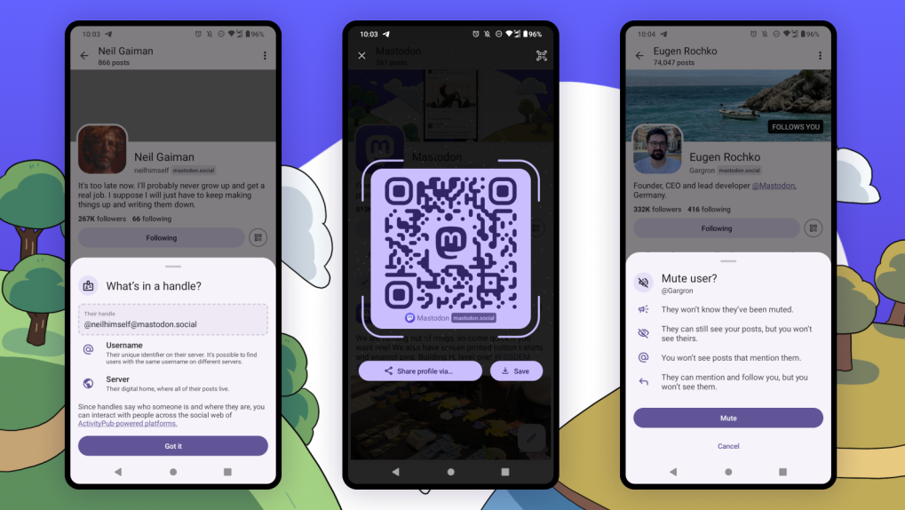 Profile QR codes on Mastodon