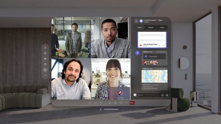 Teams video chat on Vision Pro.