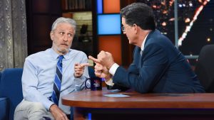 The Daily Show Jon Stewart and Stephen Colbert