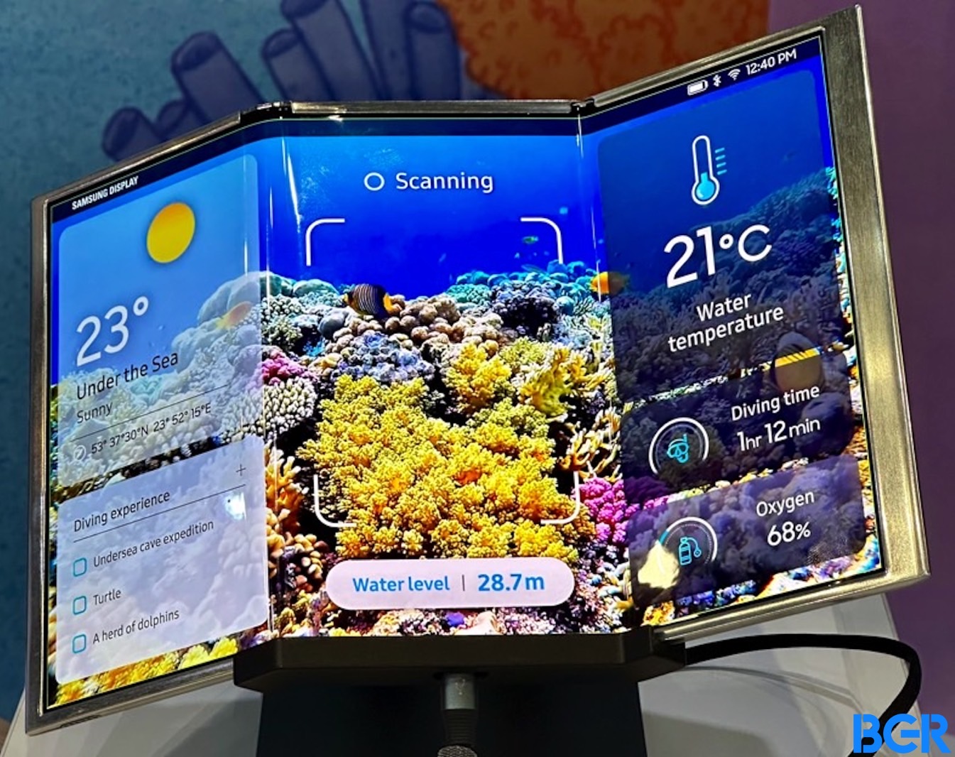 A trifold display concept Samsung showed off at MWC 2024.