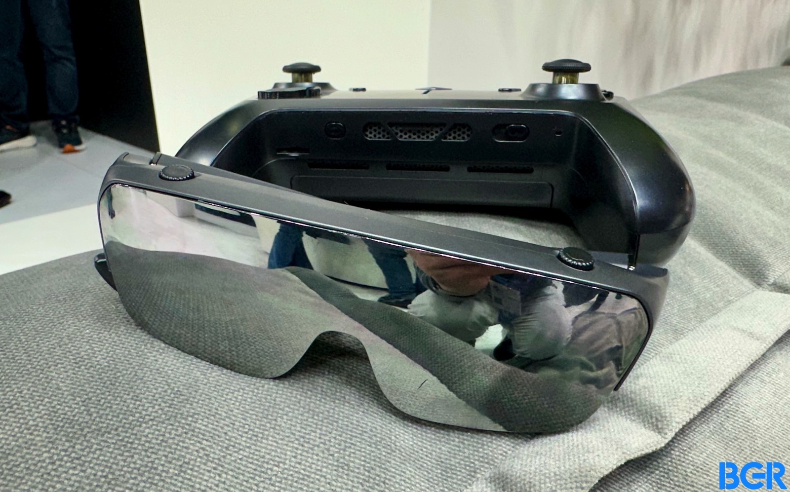 The AR Pocket Vision glasses connected to the Pocket Windows Handheld.