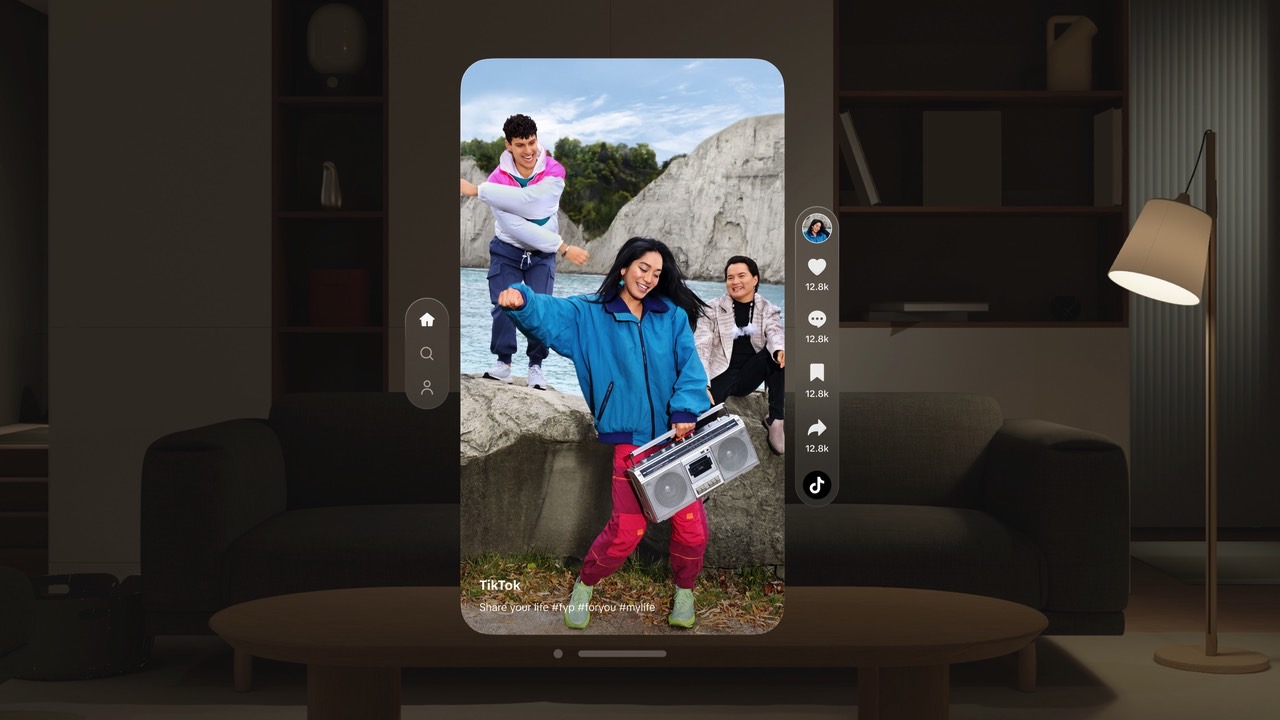 TikTok's app for Vision Pro has a cleaner user interface.