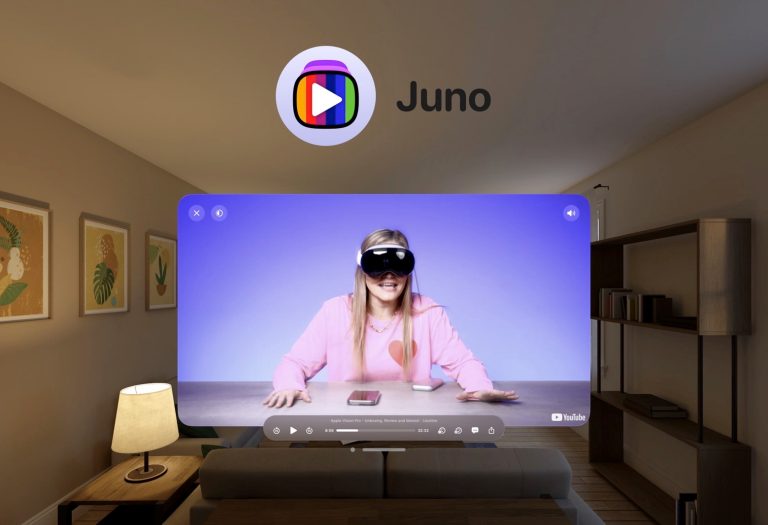 Juno is a third-party YouTube app for the Vision Pro.