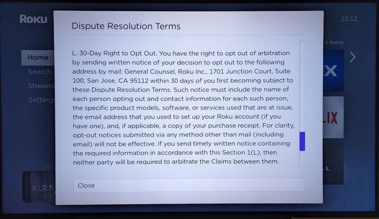 How to opt out of Roku's new Dispute Resolution Terms.