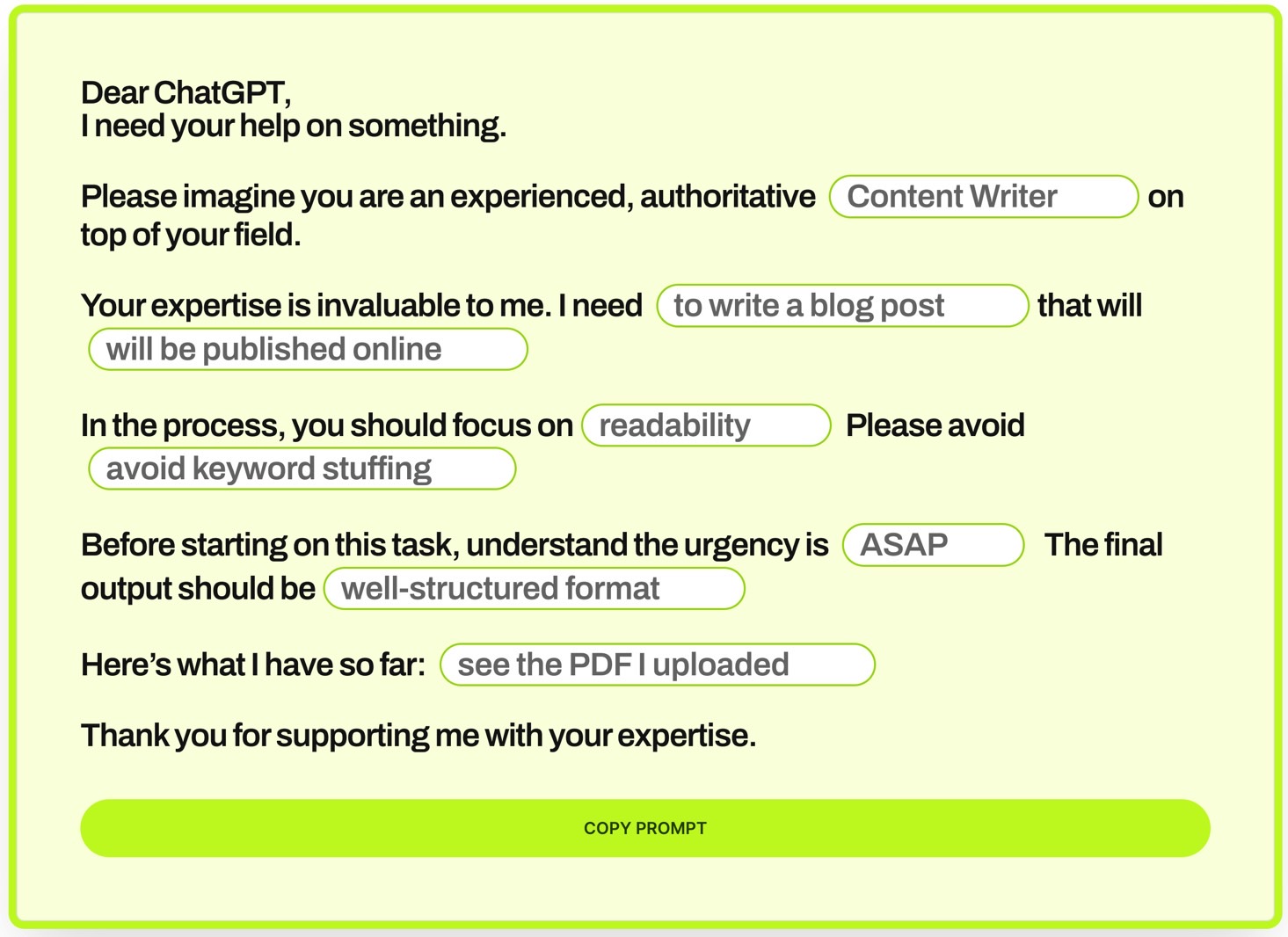 This free site is like Mad Libs for ChatGPT, and it helps make AI so much better